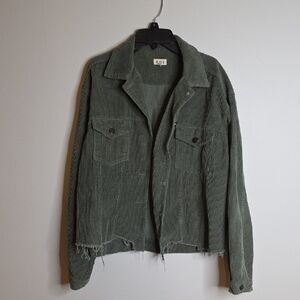 POL Olive Corduroy Shirt Jacket Size MEDIUM
